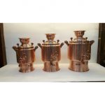 سماور روگازی مسی پایه دار