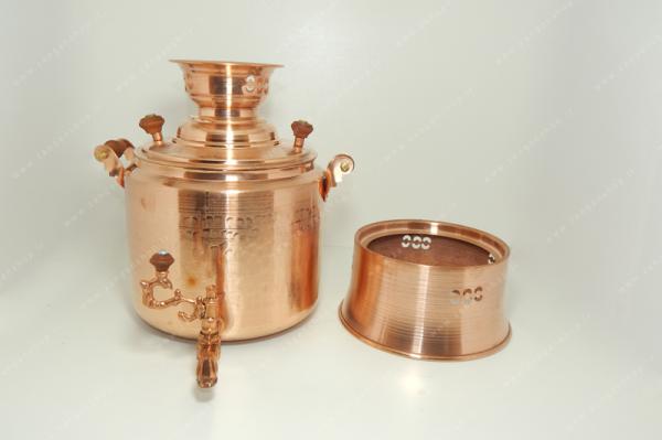 سماور روگازی مسی پایه دار