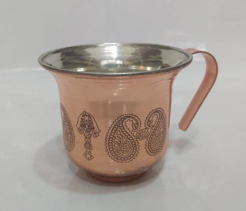 فنجان مسی طرح دار