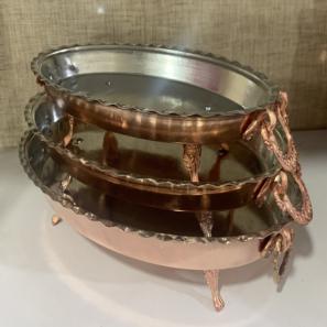 دیس بیضی مسی پایه دار